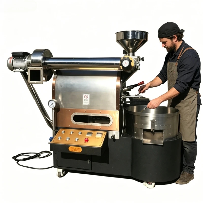 Customized Household Coffee Roaster Electric Gas Dual Power 0.2-1.2kg Food Grade Steel Coffee Bean Roasting Machine