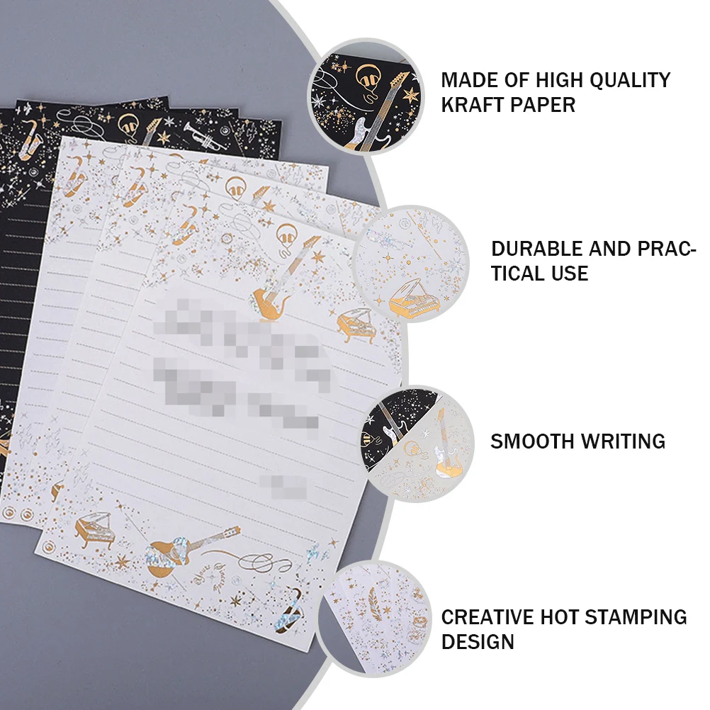 

Gift Envelope Stationery Set Letter Paper with Envelopes Blank Hot Stamping Colorful