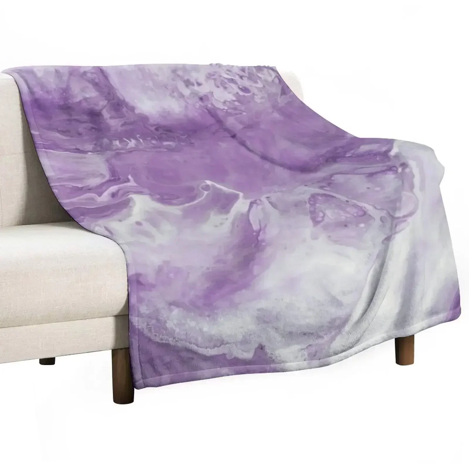 

Lavender water color art Throw Blanket Stain Resistant Cozy Warm Blanket