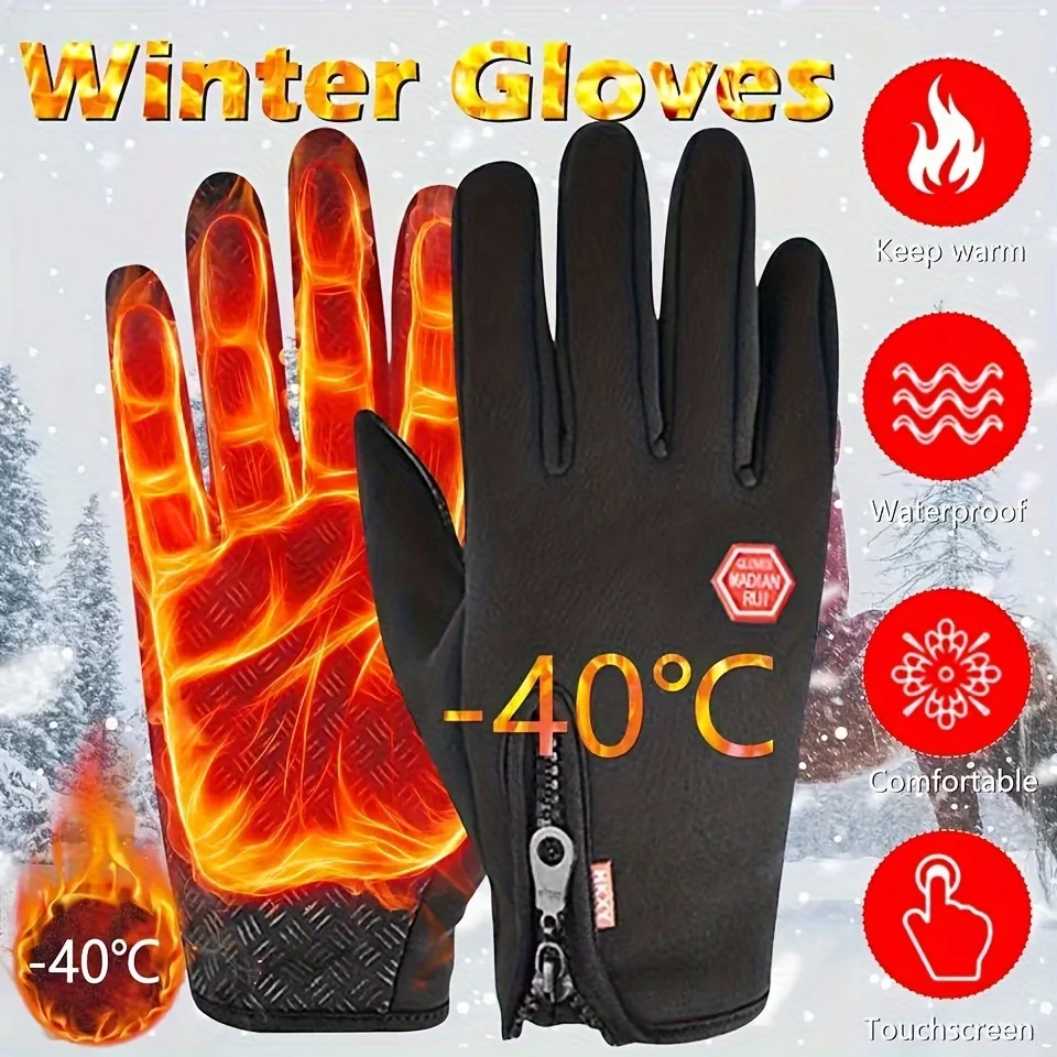 Thermocontrol, WarmthPlus Herren-Touchscreen-Winterhandschuhe – wasserdicht, warm und winddicht für Outdoor-Sportarten, Reiten und Skifahren