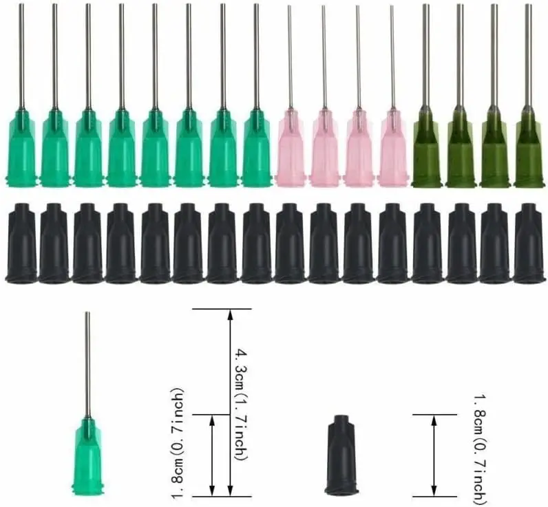 15 Pack of 20ml 10ml 5ml 3ml 1ml Syringe With Blunt Tip Needle And Cap Set - Ink Oil or Glue Applicator,