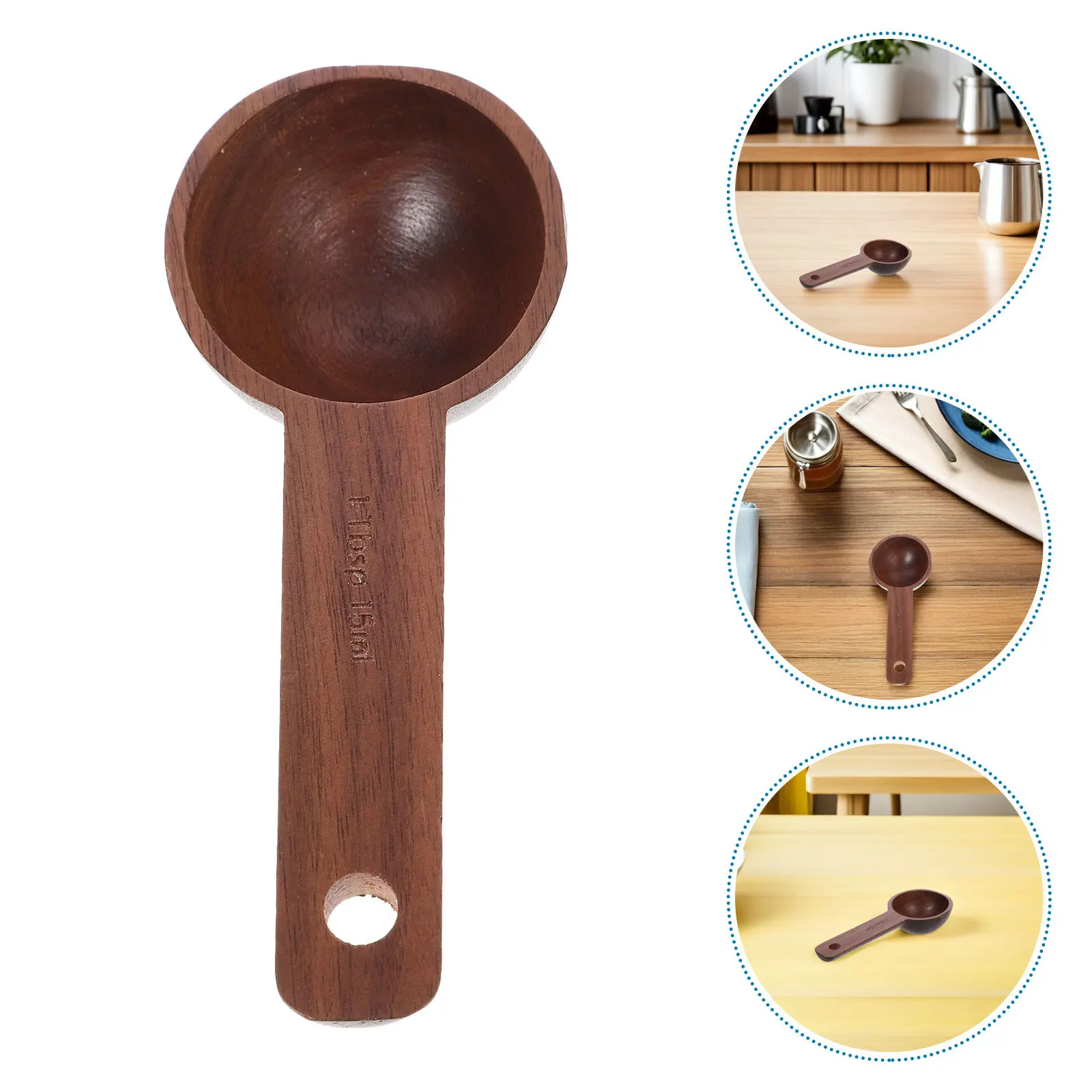 

2Pcs Wood Coffee Measure Scoop 15Ml Measuring Tablespoon Spoon for Ground Beans Tea Leaves Baking Salt Sugar Kitchen Cooking