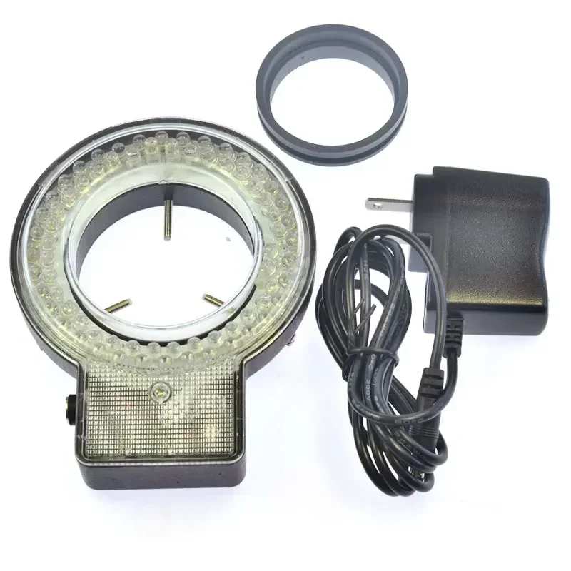 72LED 61mm with Adapter 110V-220V 4 Sections Control Stand Microscope LED Light Coaxial Tools TVE DIY