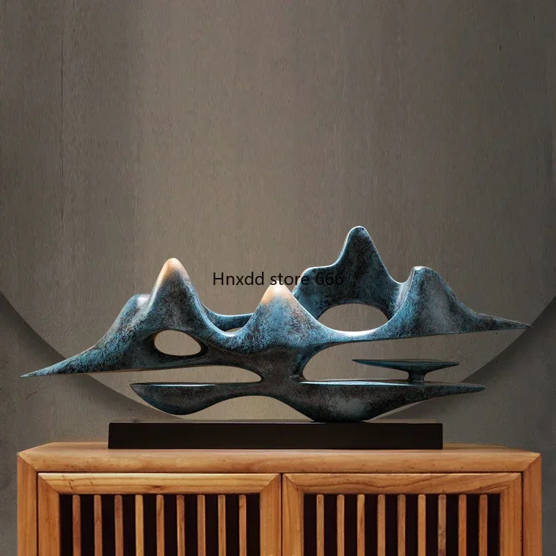 Living room entrance decoration new Chinese hotel dining table middle turntable ornament
