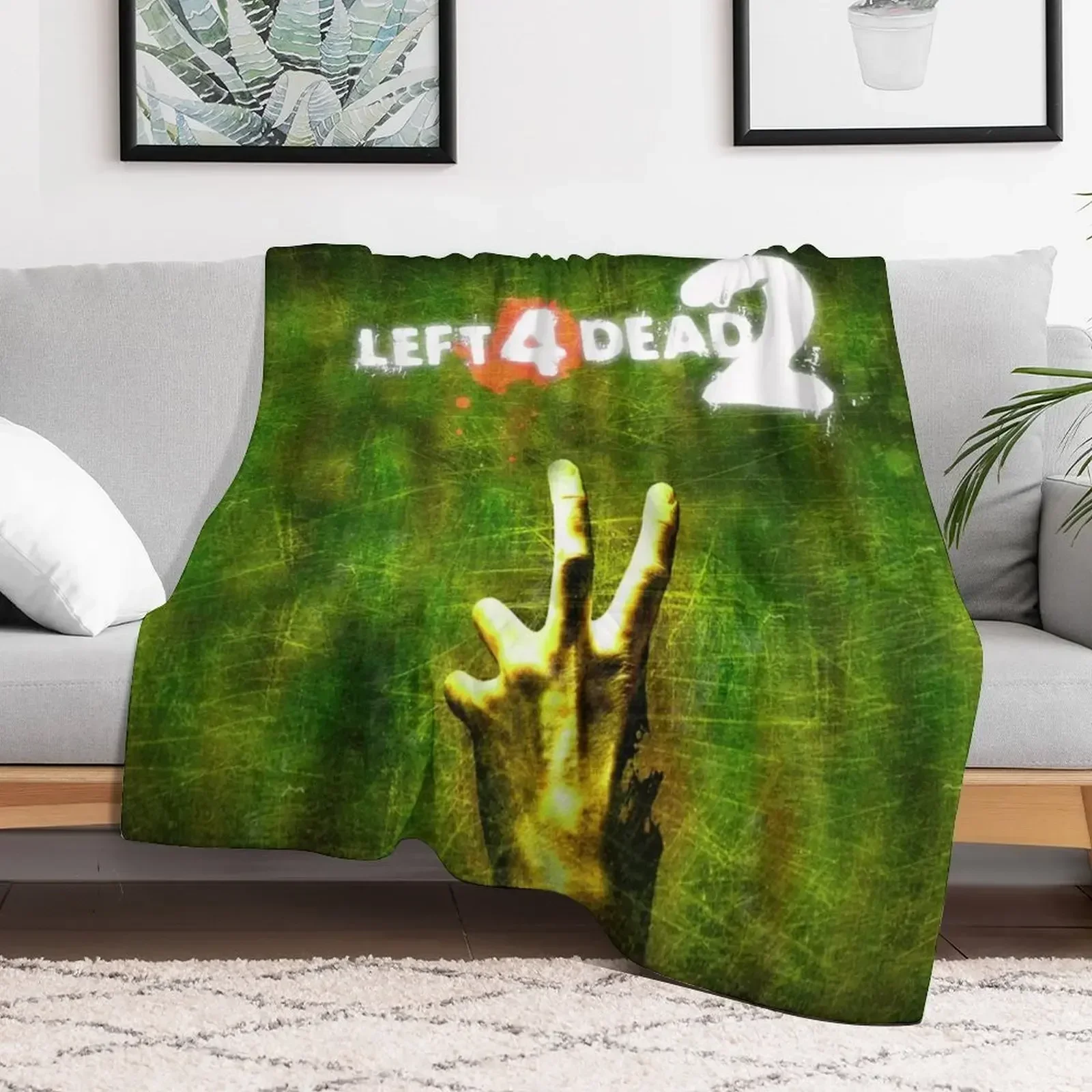 

Left 4 Dead 2 Logo Screen Throw Blanket Hair Single Blankets Weighted Soft Plaid Blankets