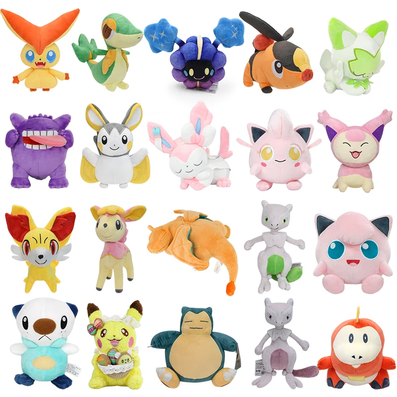 Oshawott Gyarados Pokemon Anime Plüschtiere Kawaii Skitty Fennekin Jigglypuff Sprigatito Mewtwo Stofftiere Geburtstagsgeschenke
