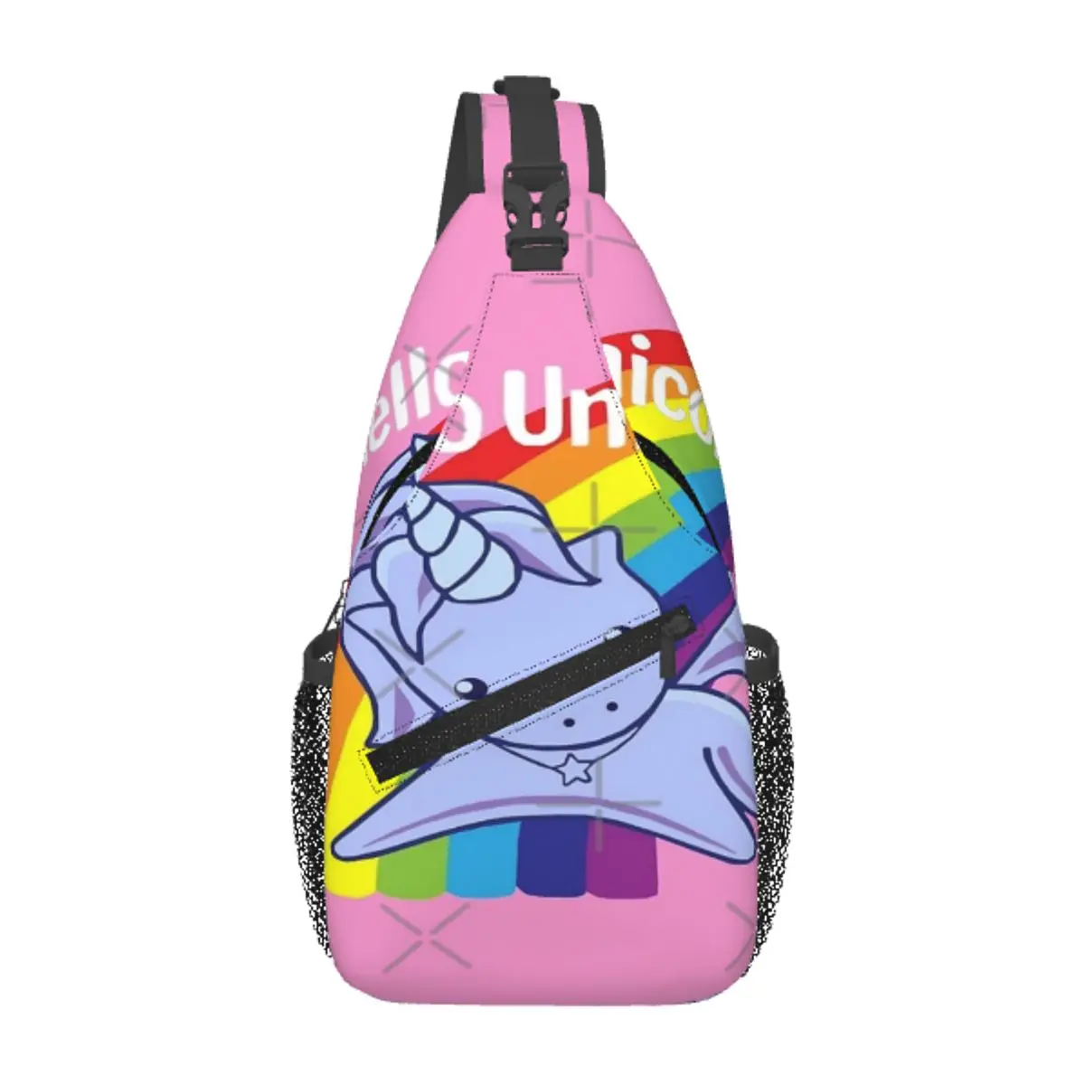 Hello Unicorn-Bolsa de pecho de tela de poliéster para oficina, bonito regalo, varios estilos, vacaciones