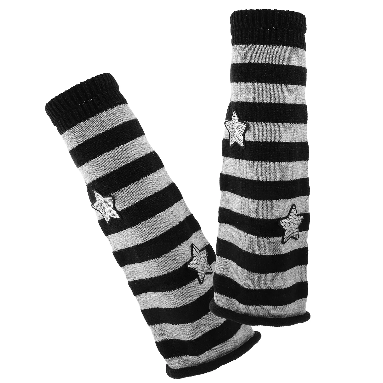 1Pair Striped Leg Warmers Acrylic Knit Warm Leggings for Winter Women Girls Fashion Leg Warmers for Women