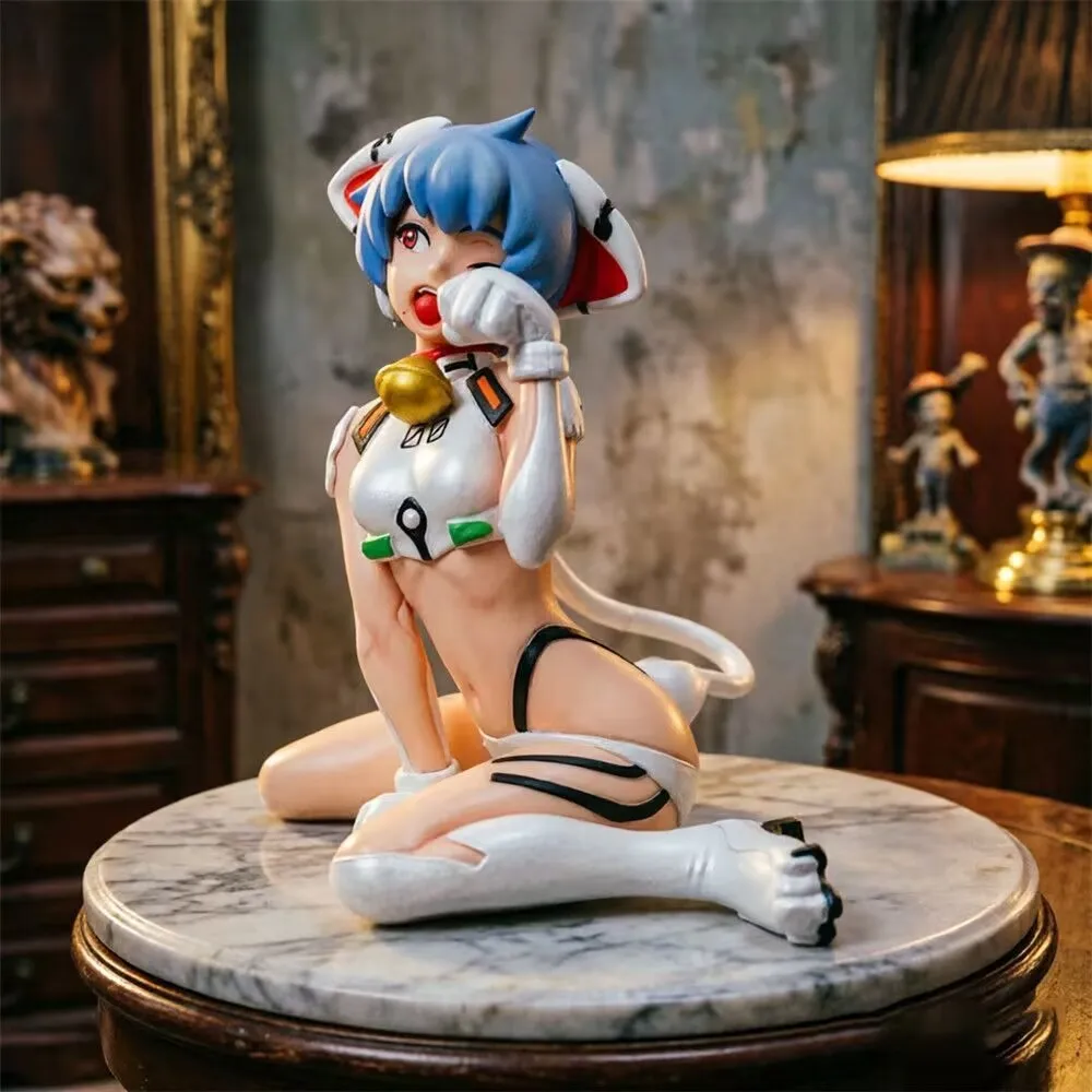 In Stock Anime Rei Ayanami Q Version Standing Posture Action Figure GK Model Statue Toys Doll Collection Gifts view 4