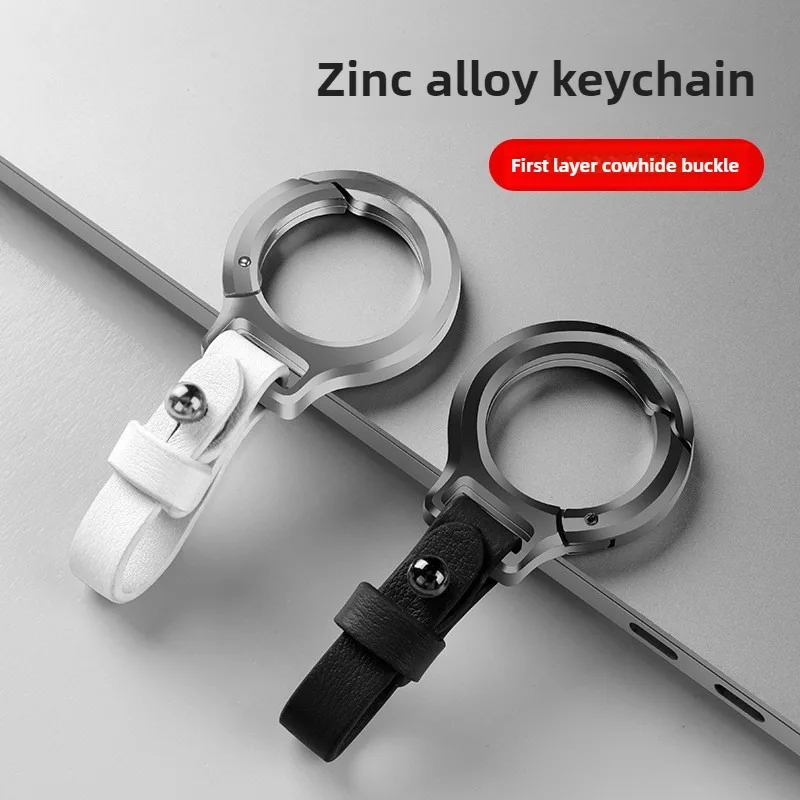Leather Car Keychain Pendant Key Ring Chain Hanging Men Women Gift Universal Durable Metal Ring Creative Keychain Car Styling image 2