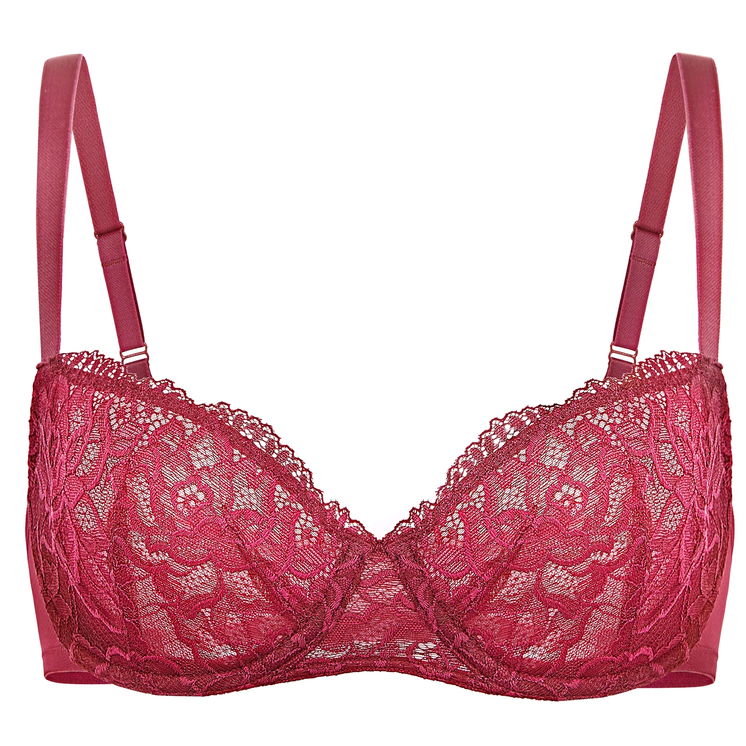 Nữ Balconette Ren Push Up Bra Gợi Cảm Nội Y Đúc Thông Hơi Không Thấy Thông Qua Plus Kích Thước Áo Lót B C D DD E F