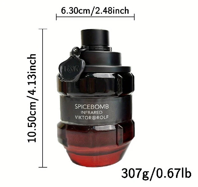 ViktorI Spice Bomb Eau de Parfum- كولونيا رجالية، عطر يدوم طويلاً، Woody Spice- كولونيا رجالية - مع ملاحظة الحمضيات والتبغ