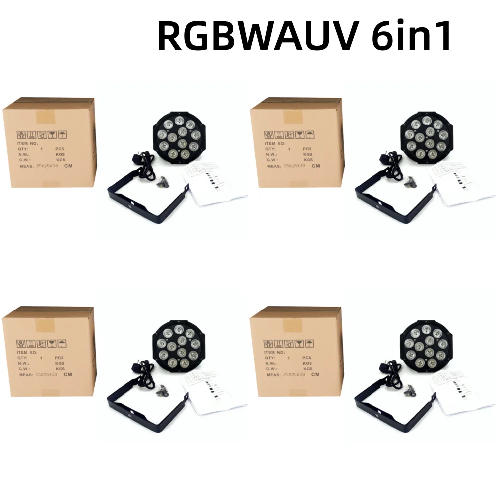 4 stuks LED par RGBW 4in1 12x12W LED par DMX stageverlichting professionele LED flat par lamp voor feest KTV disco DJ