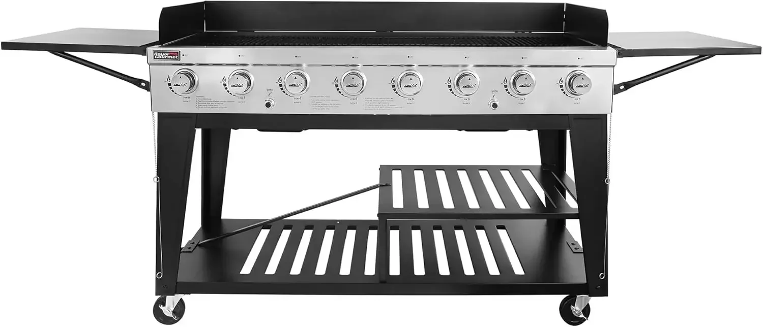 104000 BTU Liquid Propane Gas Grill with Dual Control Systems for Outdoor BBQ Black