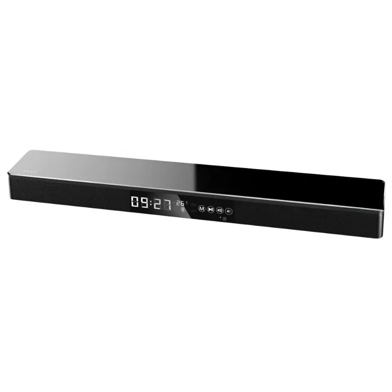 Luxury tempered glass LED display, speaker 2.1 stereo home theater system with subwoofer, American/British plug
