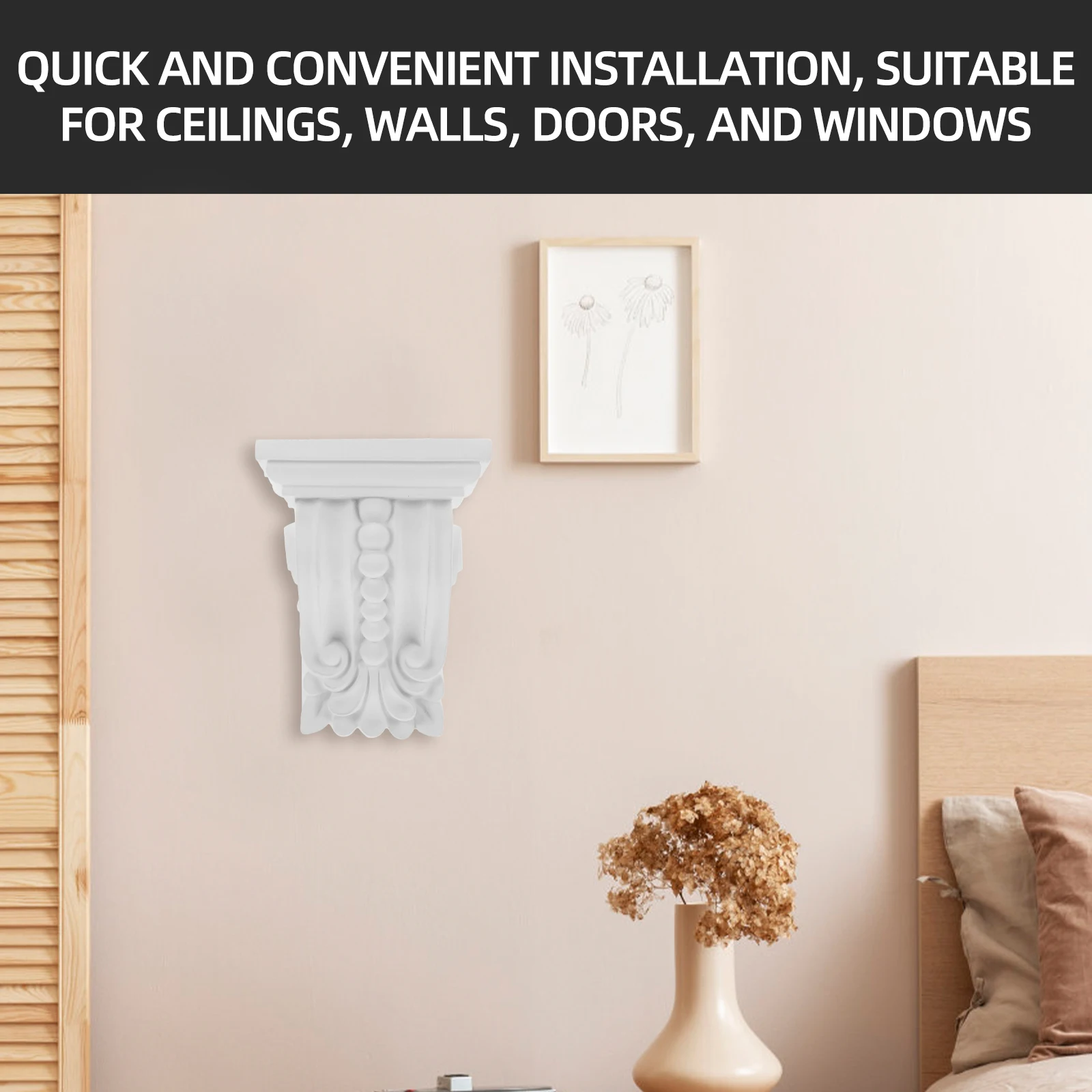 

European Style Carved Decorative Corbels Furniture Home Decor Elegant PU Material Long Lasting Durable Easy Installation Ceiling