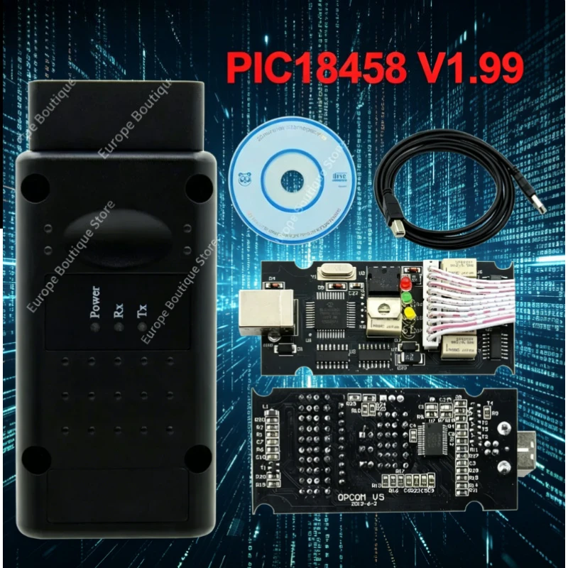 2026 NEW V1.99 OP-COM V5 For Opel 2021 1.70 Flash Update Diagnostic Cable OPCOM PIC18F458 CAN BUS OBD2 Tool