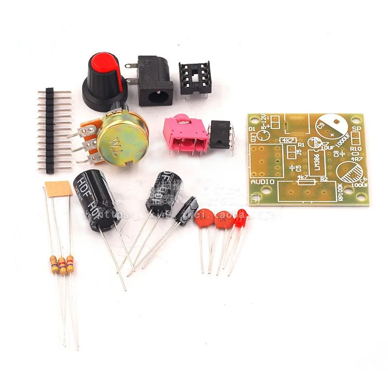 LM386 micro mini power amplifier board can drag 0.5W-10W horn DC 3-12V power supply diy parts