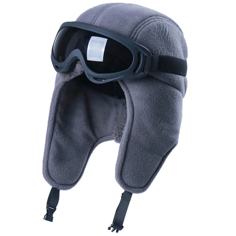 

Lamb Wool Trapper Hat Windproof Outdoor Ski Mask Thick Warm Ear Protection Pilot Style Northeast Winter Cold Weather Cap