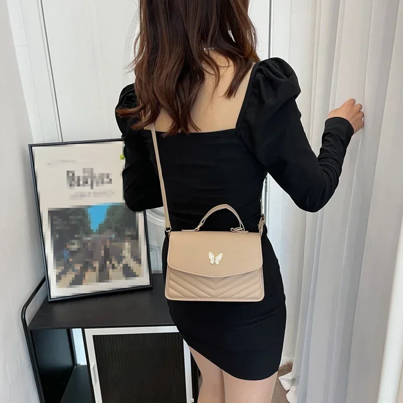 PU Versatile And Fashionable Portable Small Square Bag, Single Shoulder Crossbody Bag image 6