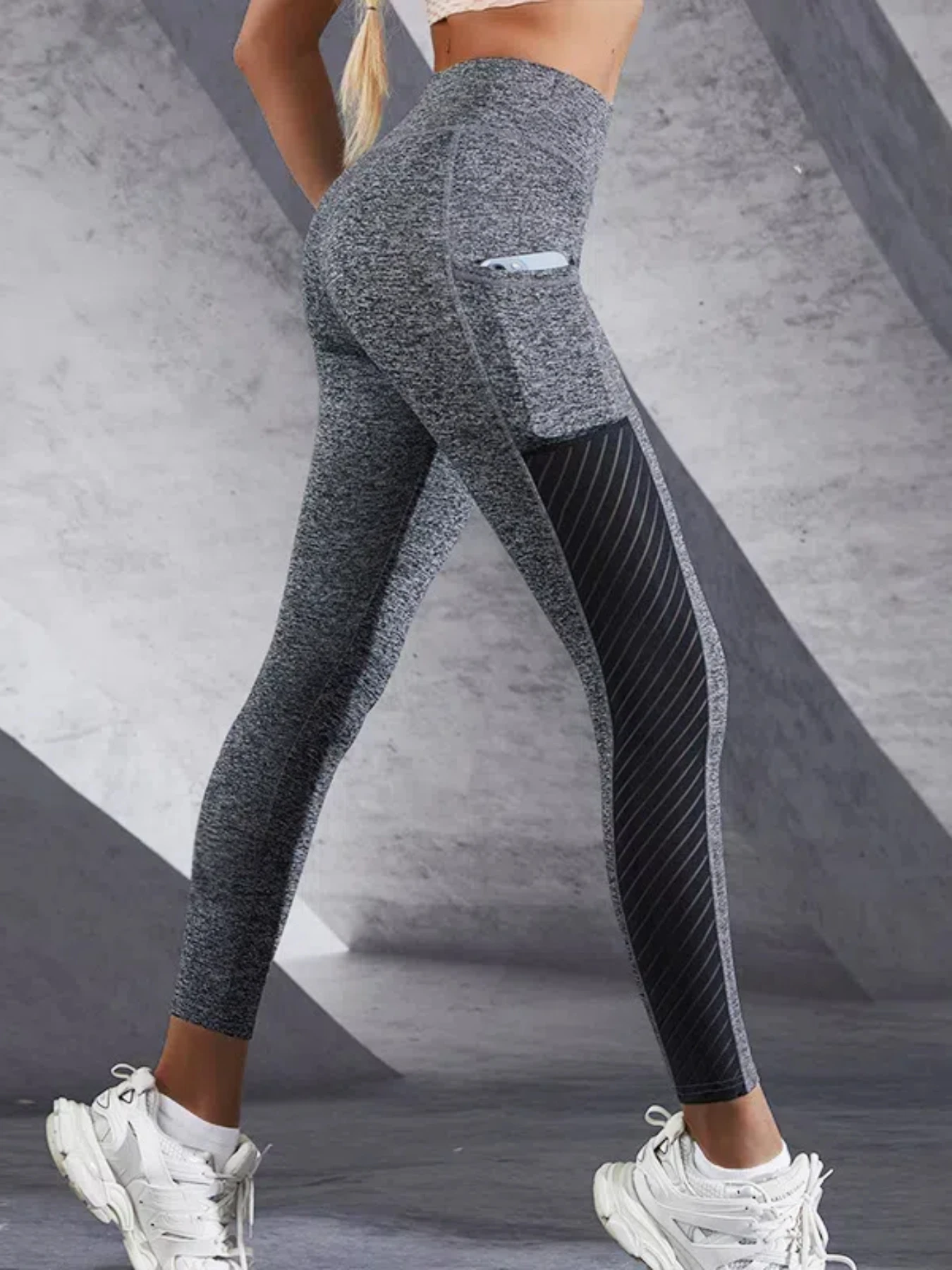 

New Large Panel Pocket Women Leggings Design with High Waist Hip Lift Slimming Leggings Fitness Running Crop Pants