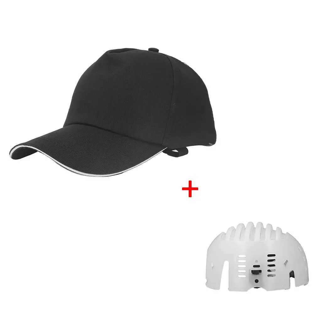 ZK30 Safe Bump Cap Adjustable Baseball Hat ABS Inner Breathable Cotton Lightweight Work Hat Black safety work helmet