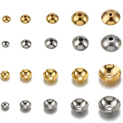 50 Uds. Tapas de cuentas de acero inoxidable 304, ajuste de 3/4/5/6/8mm, cubierta de punta de bola, espaciador para fabricación de joyería, suministros de accesorios DIY