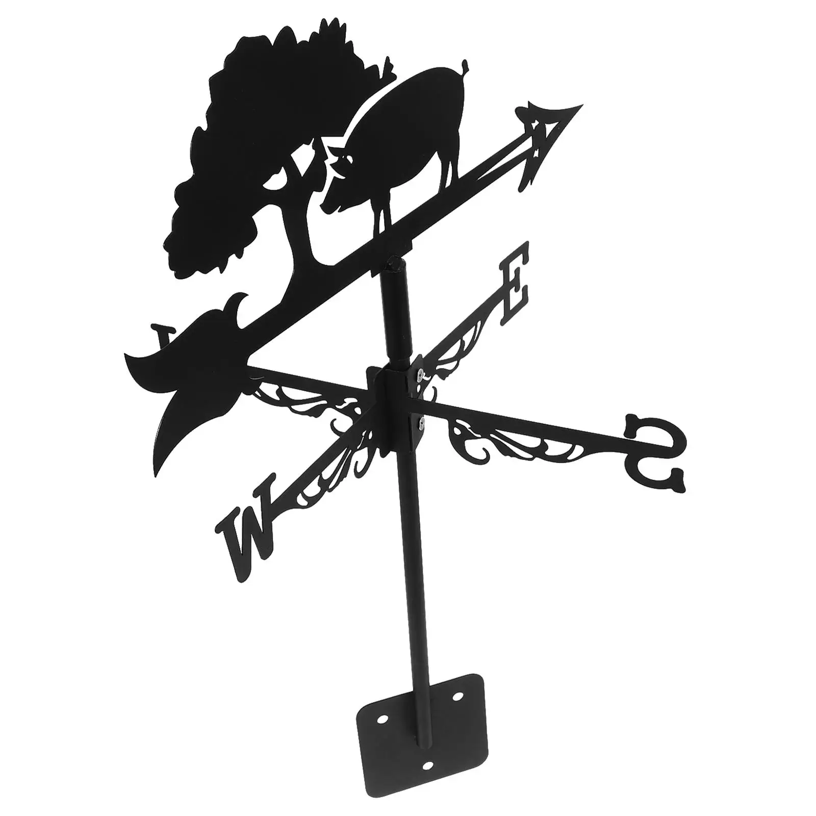 

Pig Weathervane Roof Garden Decor Metal Wind Direction Iron Yard Stakes Mount Vanes Farmhouse Lawn nament Weather Vane