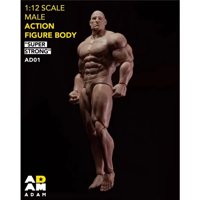 MUFF TOYS ADAM 1/12 مقياس ذكر الجندي الهزلي قوي العضلات الجسم 6 ''سوبر مرنة المشتركة عمل الشكل الجسم دمية #4