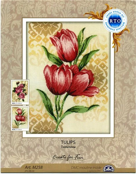 

rto m258 tulip 36-46 Embroidery,DIY 14CT Unprinted Arts Cross stitch kits Set Cross-Stitching Home Decor