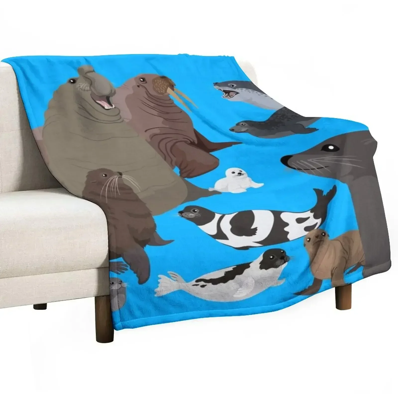 I Am Thankful For Pinnipeds Throw Blanket Designers Custom Blankets