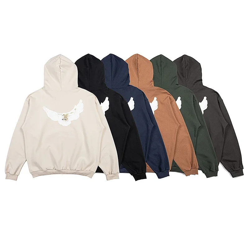 

Хорошее качество Kanye Толстовки в классическом стиле из ткани большого размера Толстовка с капюшоном в американском стиле