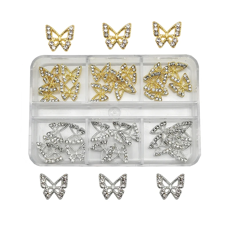 6 Gitter-Nagelsteine, Saturn-Planet-Kreuz-Nagelanhänger, luxuriöse Nagelteile, Diamant-Kristall-Nagelkunst-Dekorationszubehör