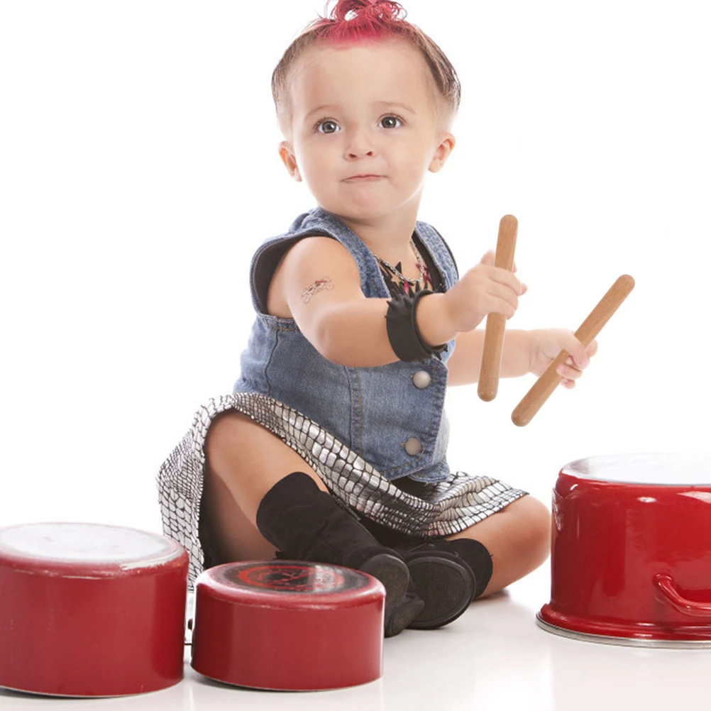 12 Uds instrumento de percusión palos musicales de percusión juguetes para niños palos de ritmo de madera juguetes educativos