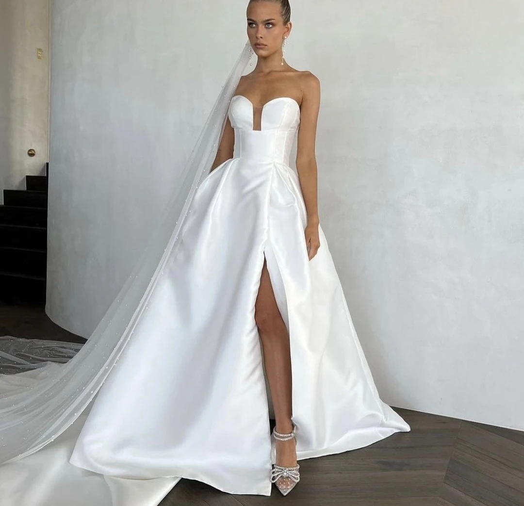 

Женское свадебное платье It's yiiya, белое элегантное платье до пола с Боковым Разрезом на лето 2019