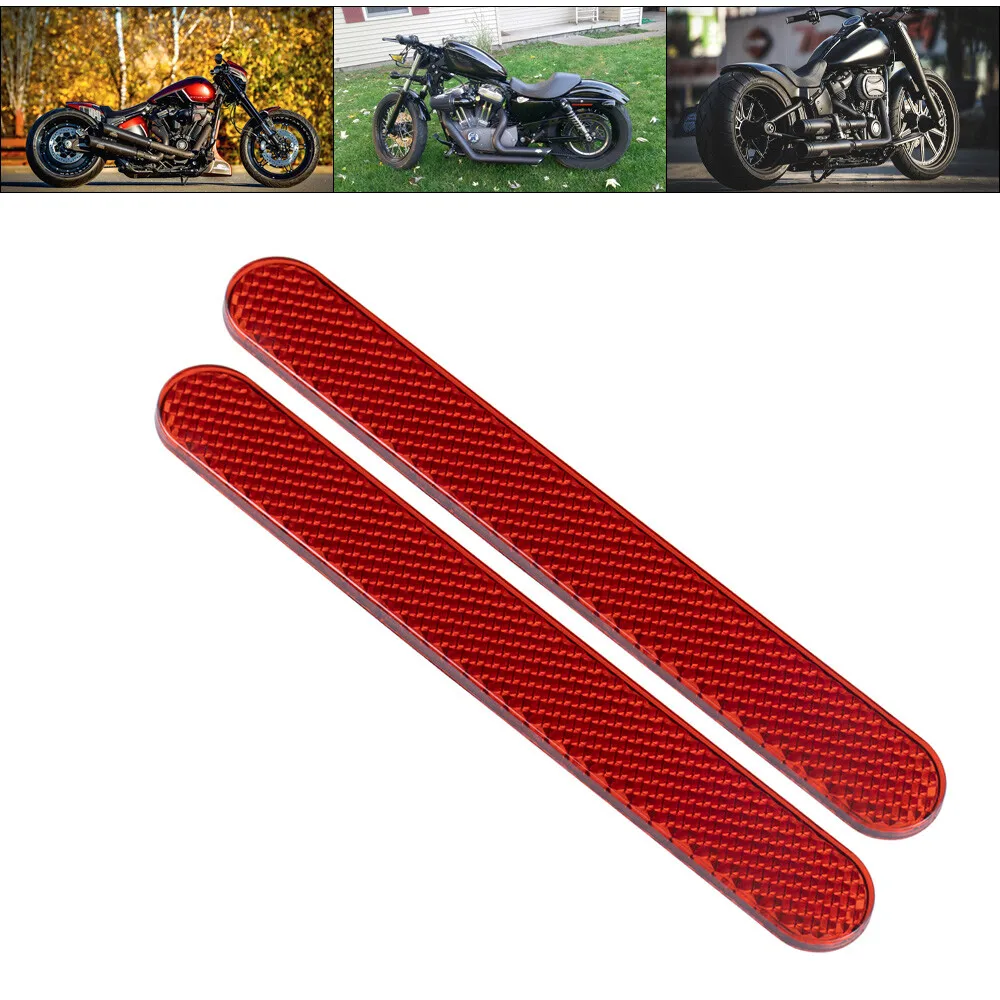 Fork Reflectors Sticker Front Universal Fit For Harley Dyna Switchback Red