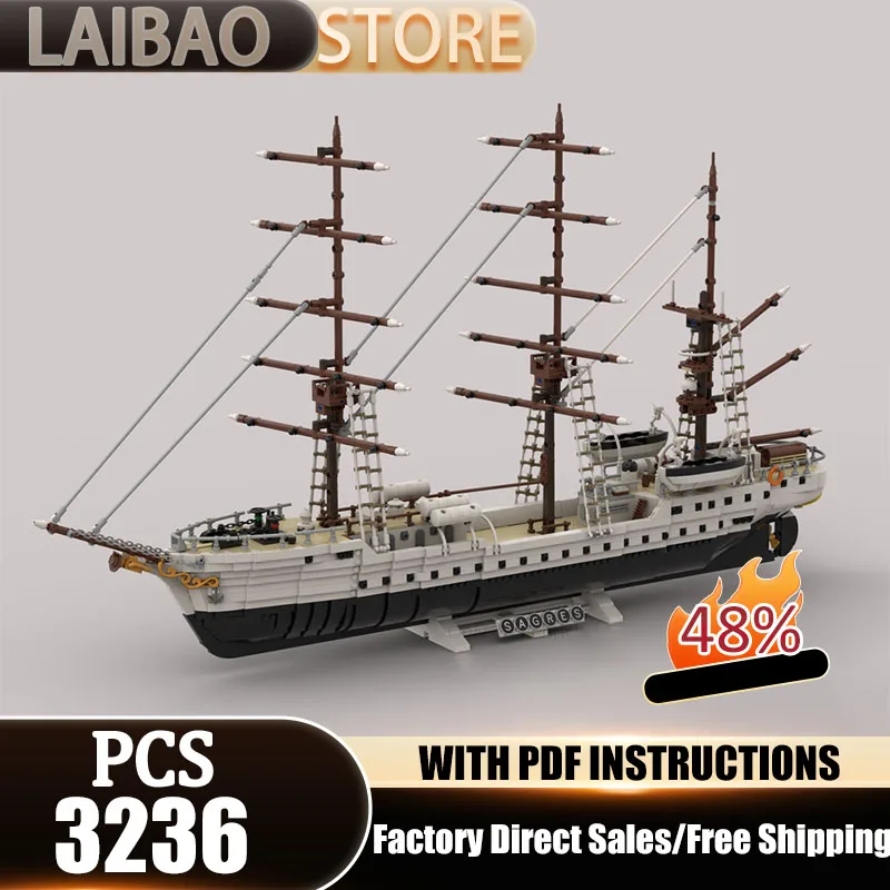 

Modular Warship Model Moc Building Blocks Sailboat Model Technology Bricks Christmas Assembly DIY Toys Constructrion Gifts