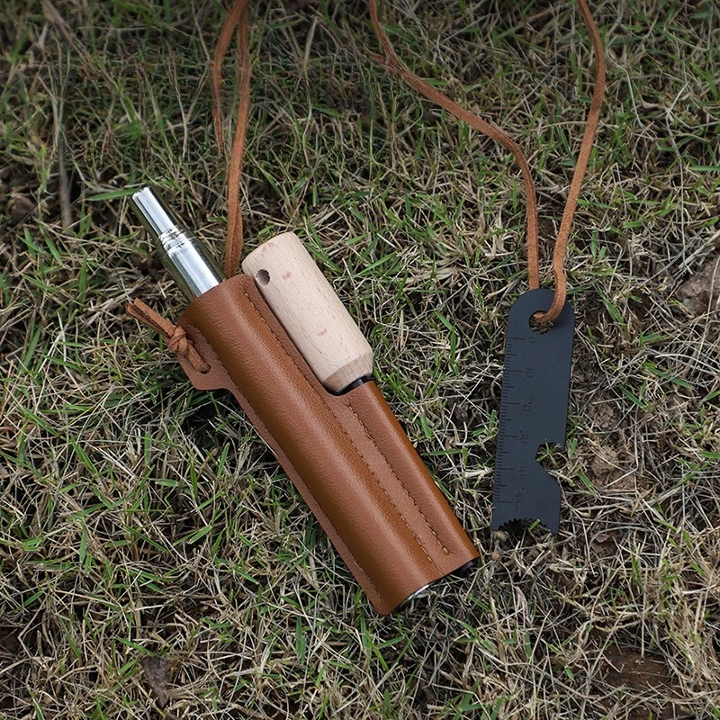 

Outdoor Fire Blower Flint Set Camping Retractable Stainless Steel 5-section Fire Blower Solid Magnesium Rod Fire Stick