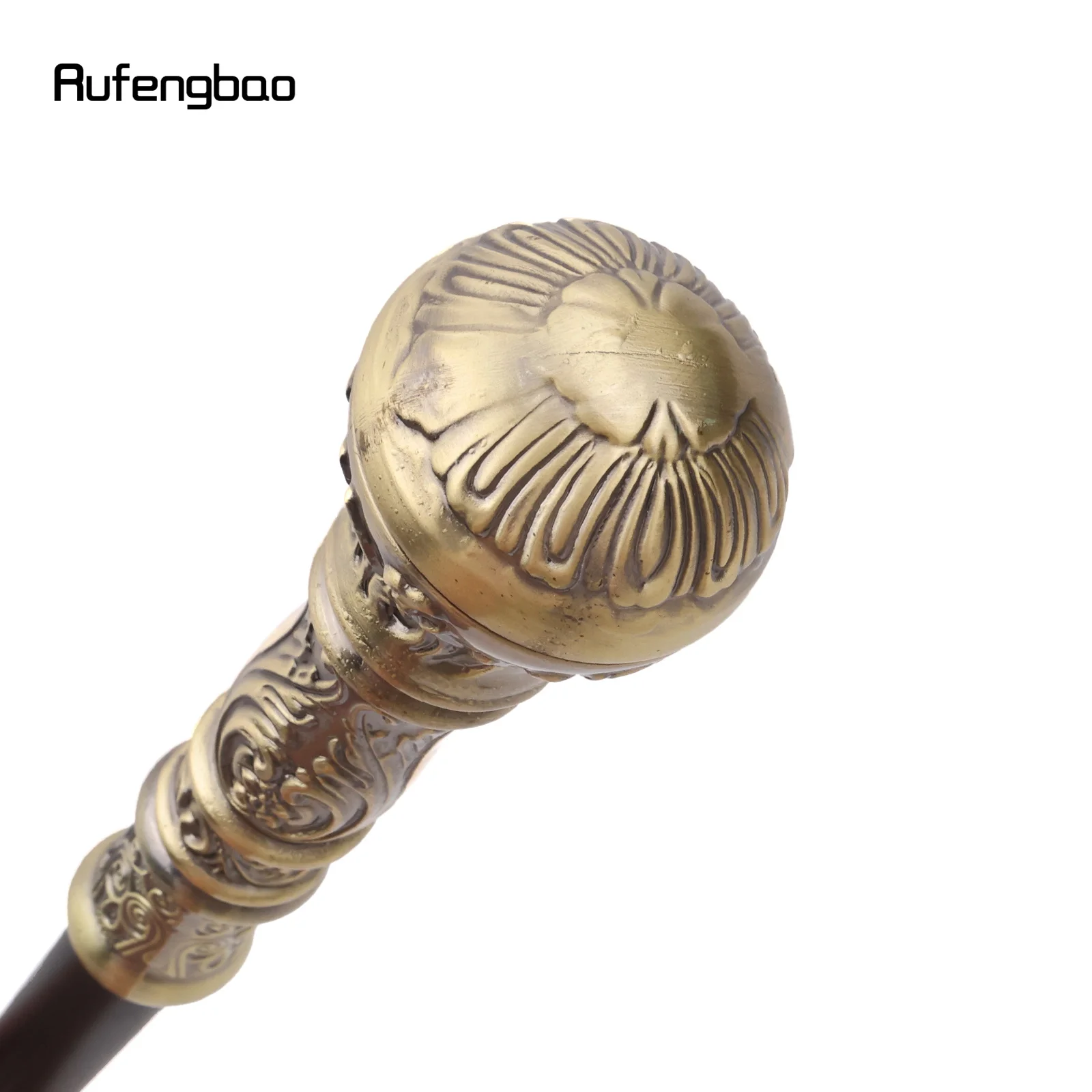 Bronzen Bloem Luxe Ronde Handvat Mode Stok Party Decoratieve Riet Elegante Crosier Knop Stok Prestaties Podium Riet 93cm