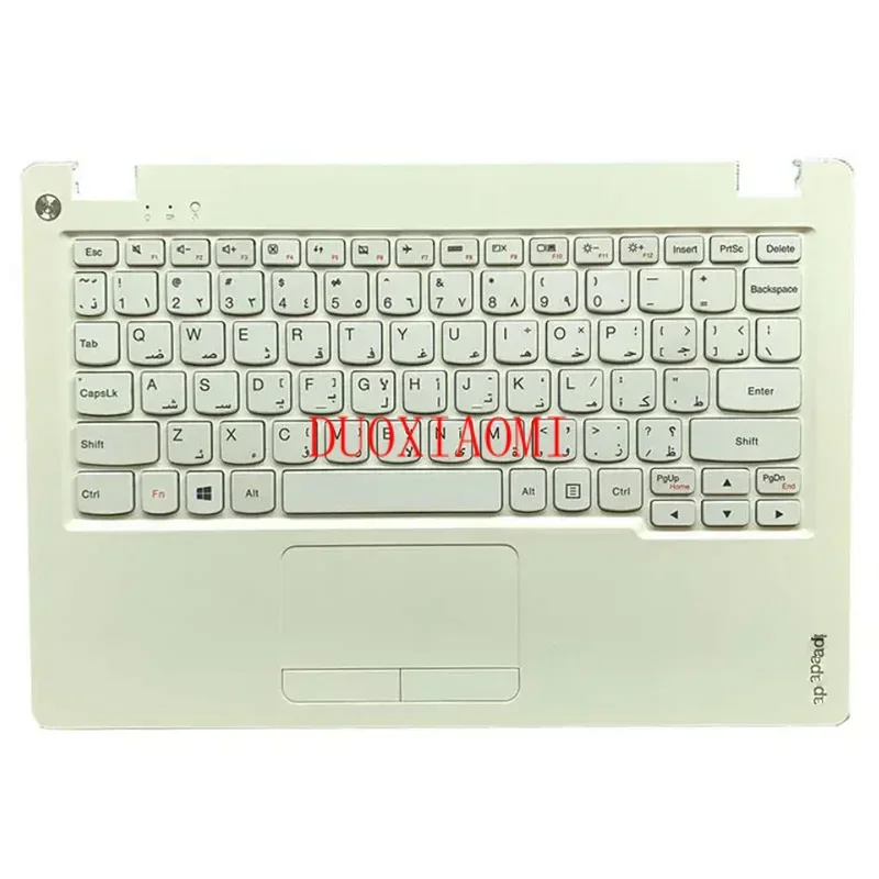 

New/orig Shell C Cover Palmrest White Upper Case With Arabic Keyboard Touchpad for Lenovo Ideapad 100S-11IBY Laptop 5CB0K48396