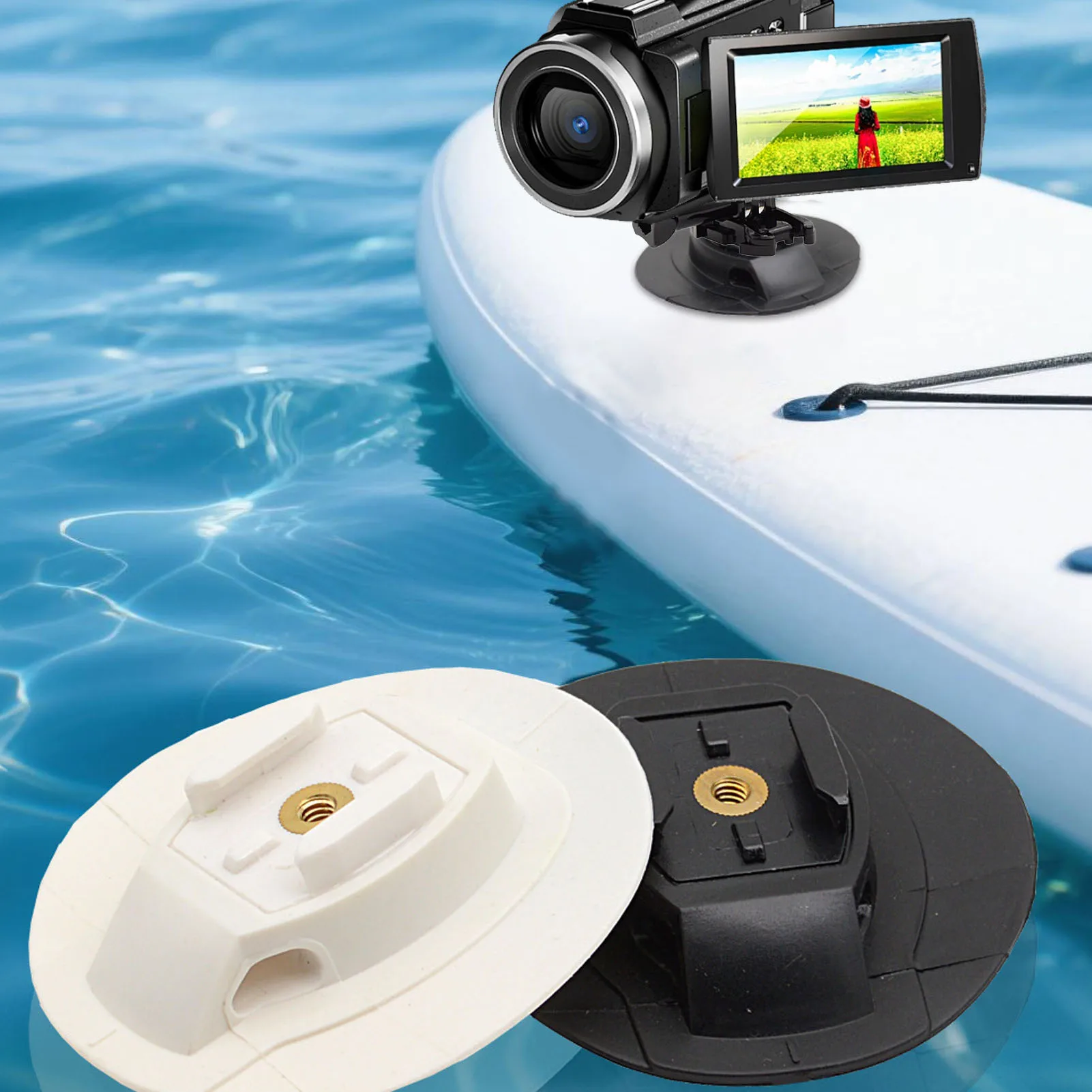 Surfboard Camera Mount Base Replacement Sturdy Easy To Install PVC Lightweight Surfboard Kayak Camera Bracket for Water Sports