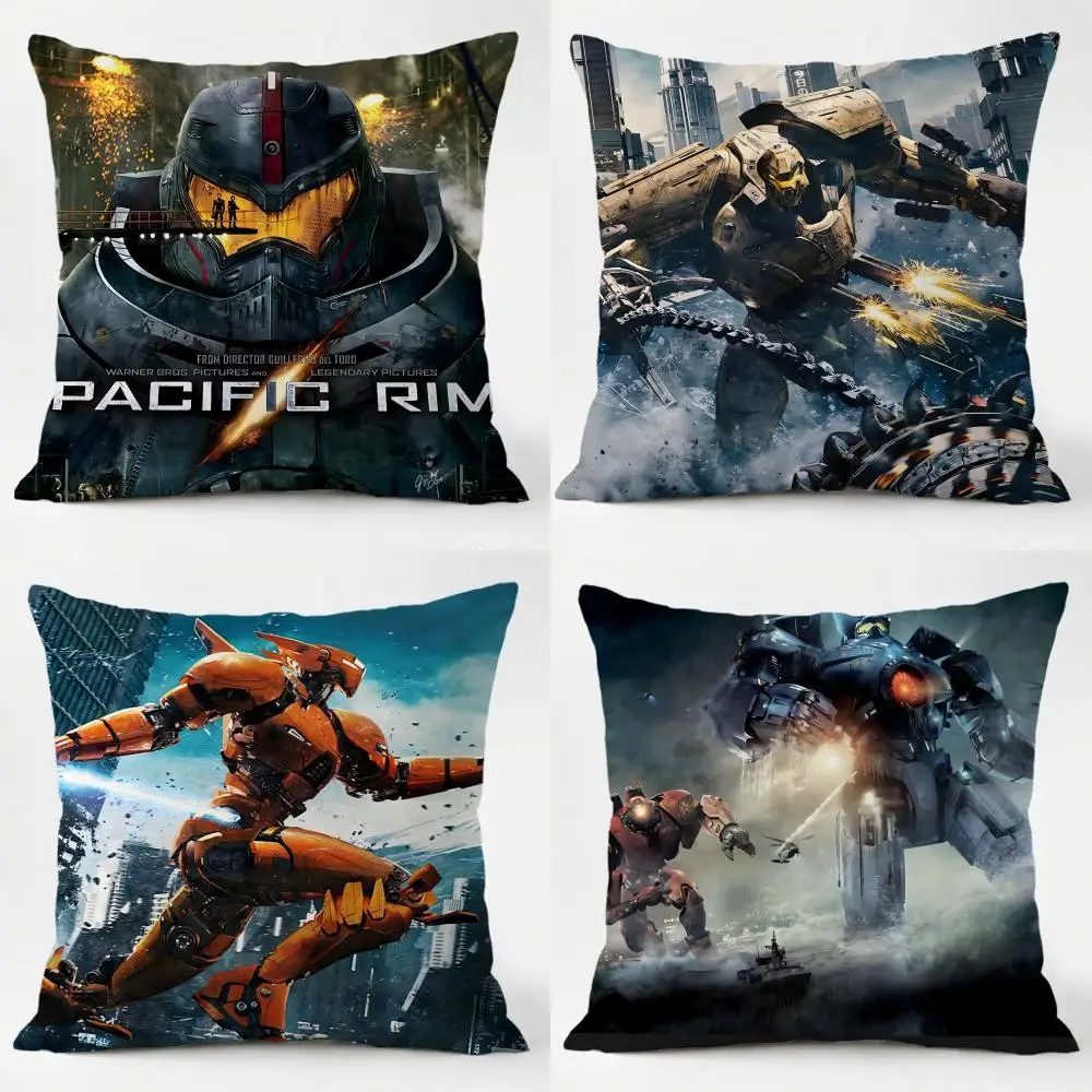 P-Pacific R-Rim Cushion Cover Daily Washable Linen Pillowcase Soft  for Sofa Bed Home Room Decor