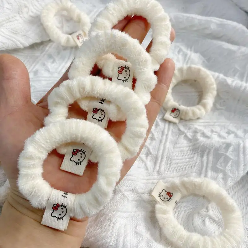 Hello Kitty мультфильм тонкий кишечник повязка для волос 10 шт. Sanrio Kawaii высокий хвост веревка для волос фрикаделька голова резинка оптовая продажа