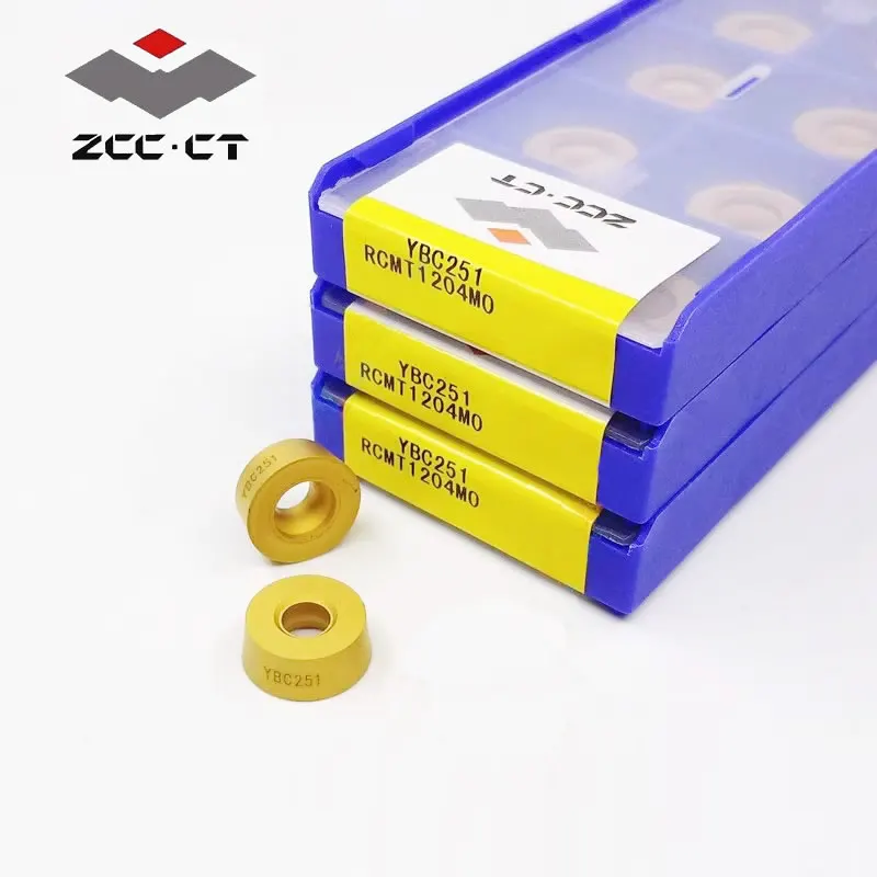 10pcs ZCCCT 100% Original RCMT10T3MO YBC251 RCMT1204MO YBC252 RCMT1606MO YBD102 YBC202 General Turning Inserts Carbide & Cermet