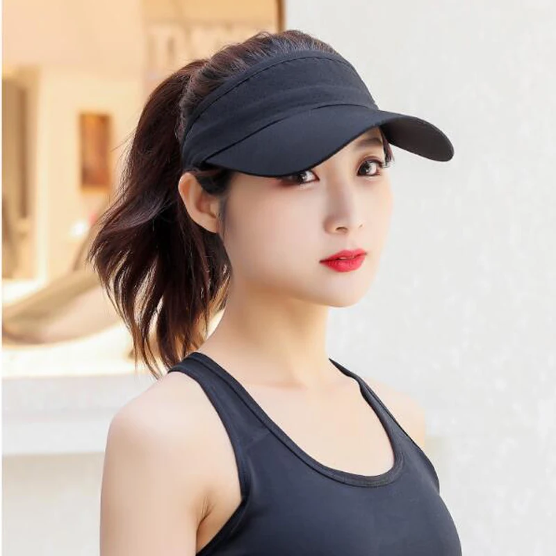 Summer Breathable Air Sun Hats Men Women Adjustable Visor UV Protection Top Empty Solid Sports Tennis Golf Running Sunscreen Cap