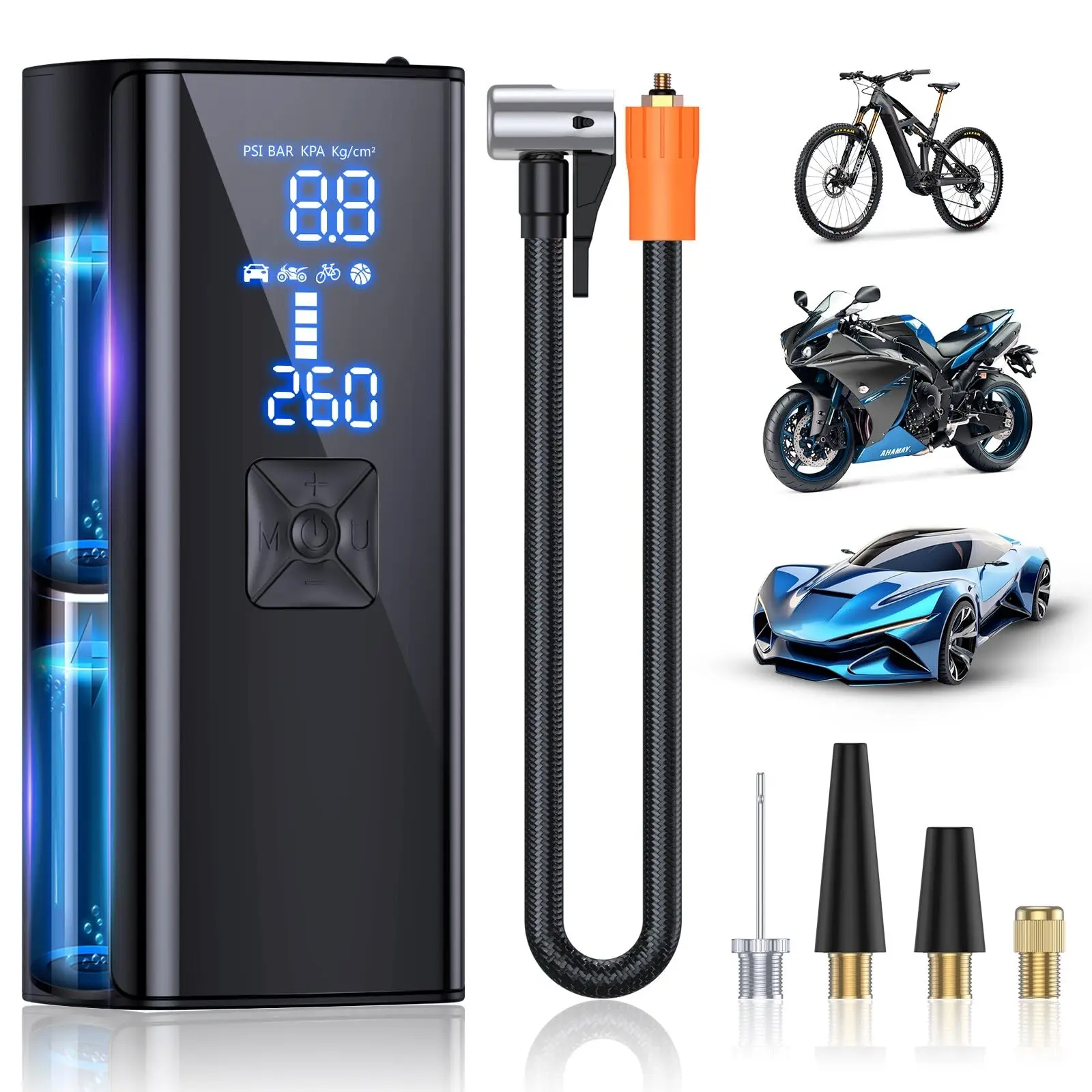 25000mAh compressor air pump 150PSI tyre inflator Bicycle air pump tyre inflator Air injector