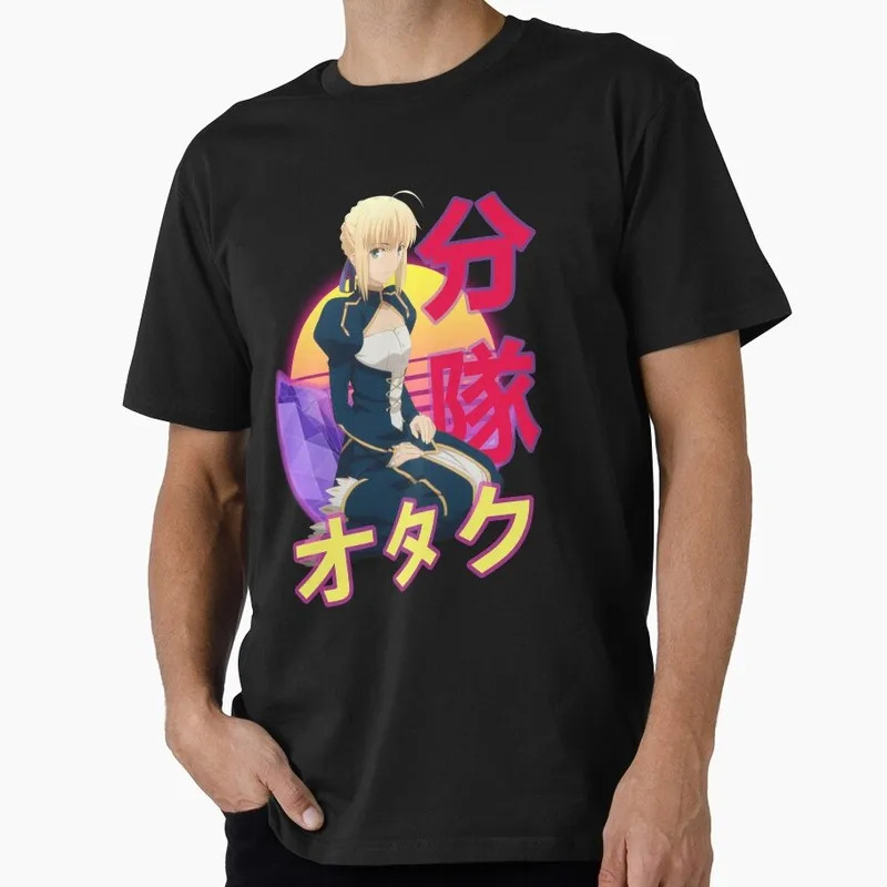 Artoria Pendragon Fate Stay Night Anime Graphic T-Shirt Japanese Manga Vintage Print Unisex Short Sleeve Casual Streetwear Tee