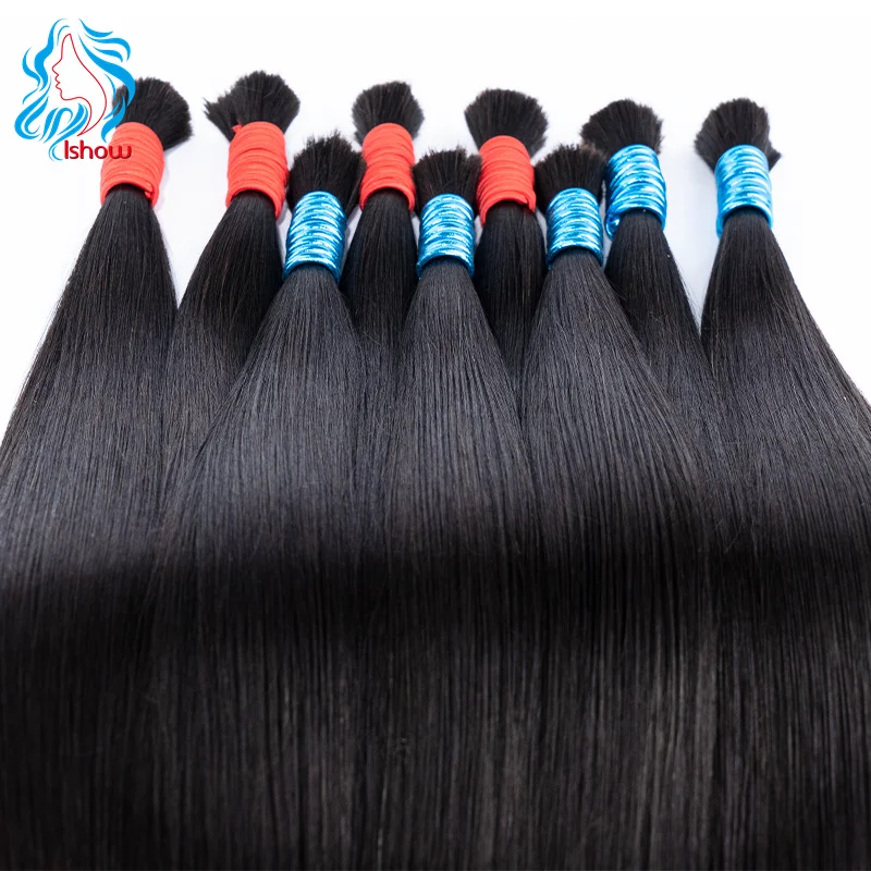 Human Hair Bulk For Braiding Straight Brazilian Virgin Human Hair Bulk No Weft for Braids Straight Bulk Human Hair Natural Black