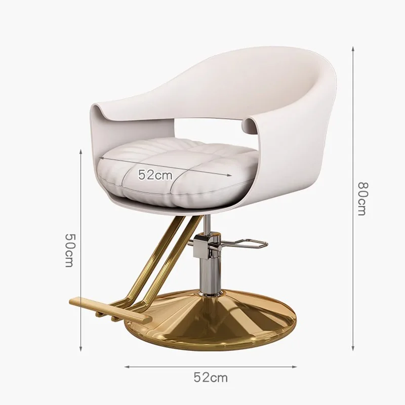 Luxury Trendy Barber Chair White Premium Fashionable Swivel Hairdresser Chair Stylish Comfortable Kapperstoel Salon Furniture