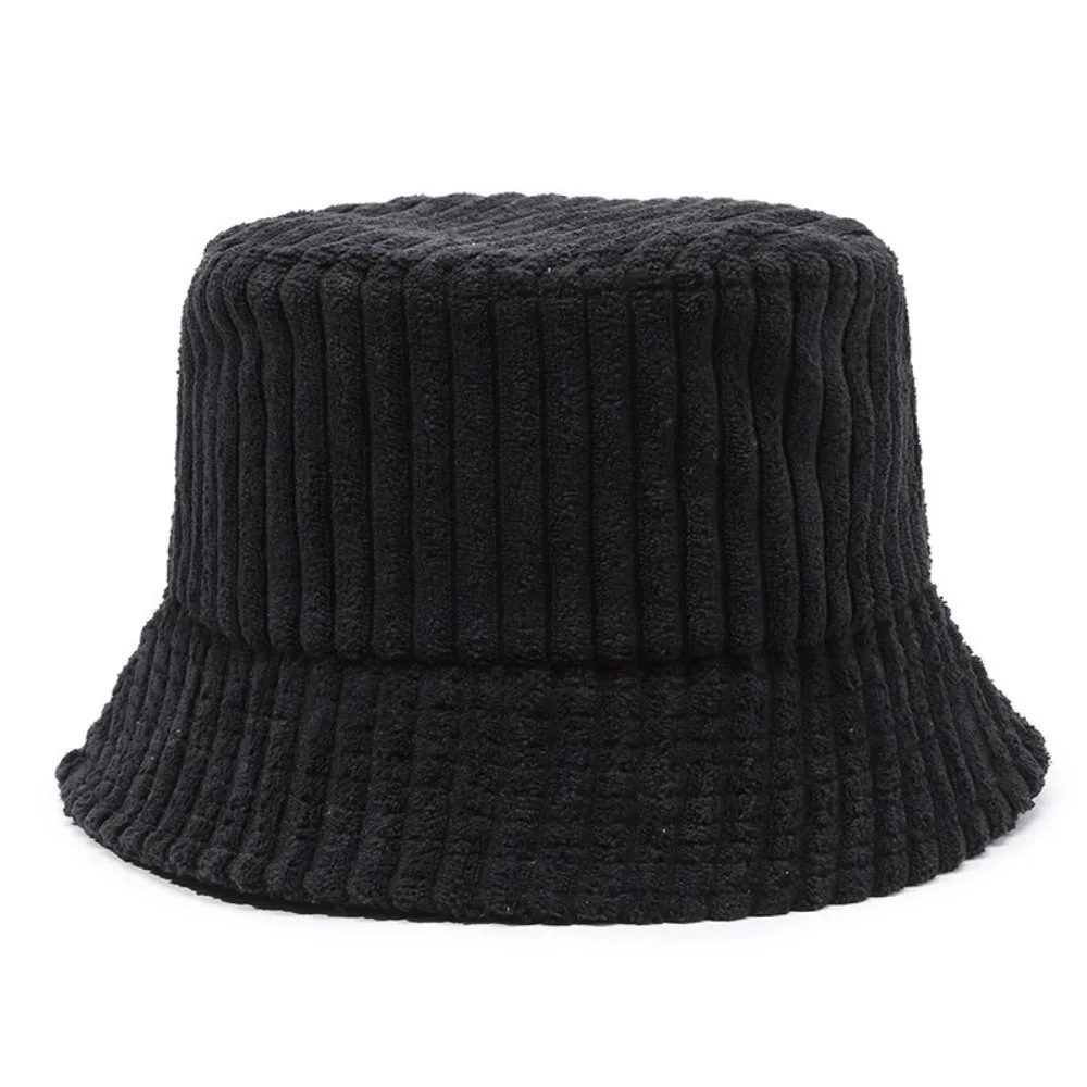 Fashion Adjustable Corduroy Bucket Hat Absorb Sweat Versatile Fisherman Hat Breathable Basin Panama Cap for Women